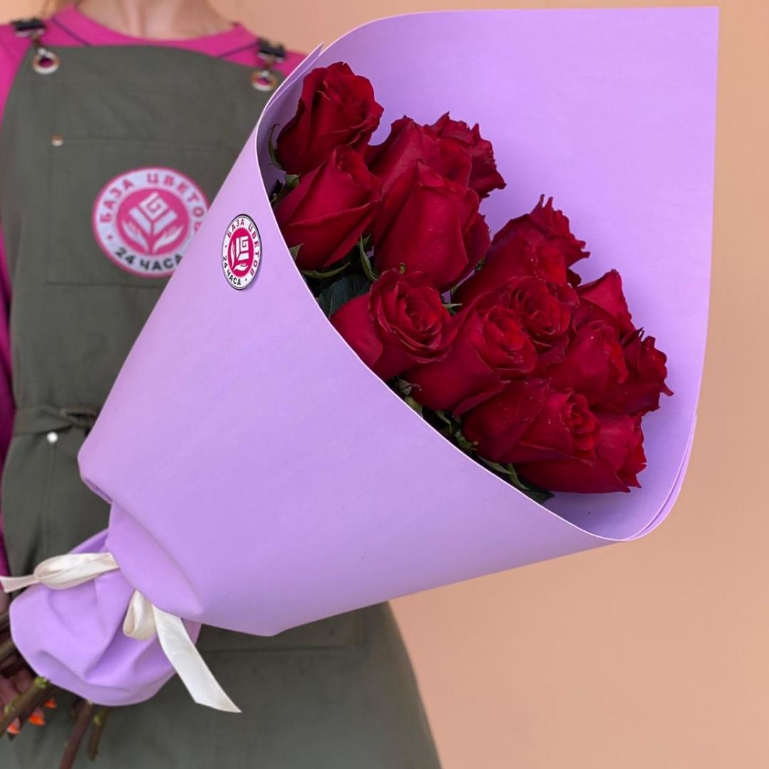 Букеты из красных роз 60 см (Эквадор) Артикул: 206562