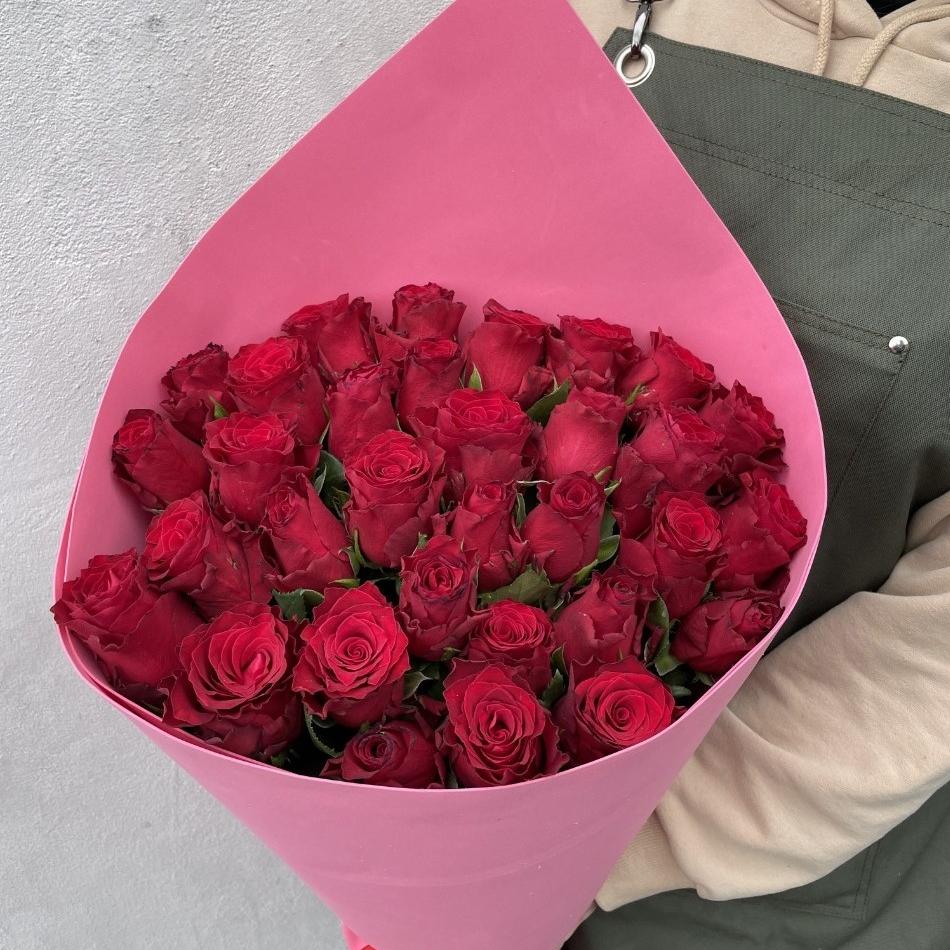 Букеты из красных роз 60 см (Эквадор) Артикул: 206562