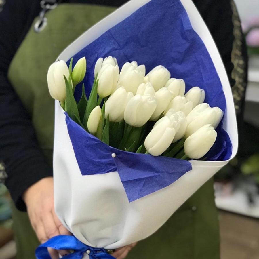 Белые тюльпаны 23 шт. (код товара   348249)