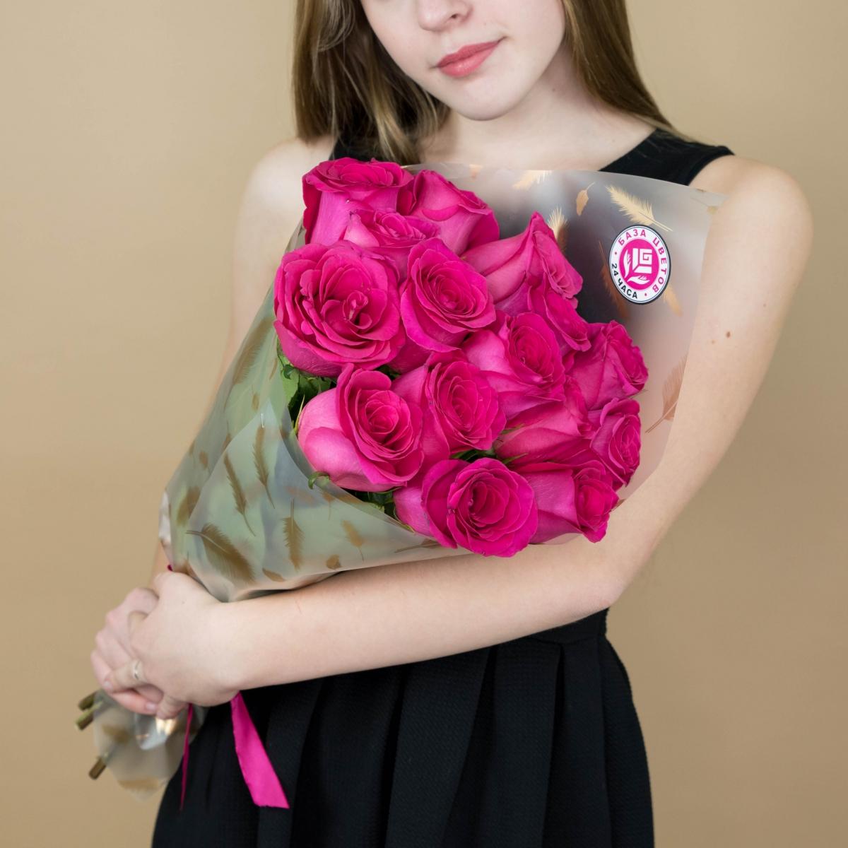 Букет из розовых роз 15 шт 40 см (Эквадор) код товара  92728