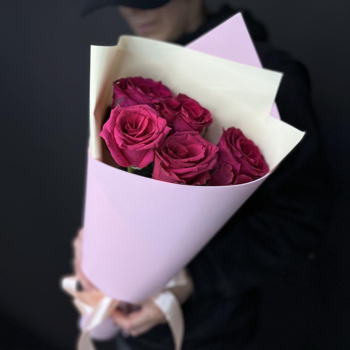 Букеты из розовых роз 40 см (Эквадор) код товара: 93766